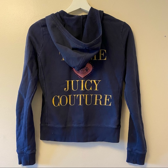 Juicy Couture Tops - Juicy Couture Je T'aime Print Zip-Up Hoodie Sweatshirt